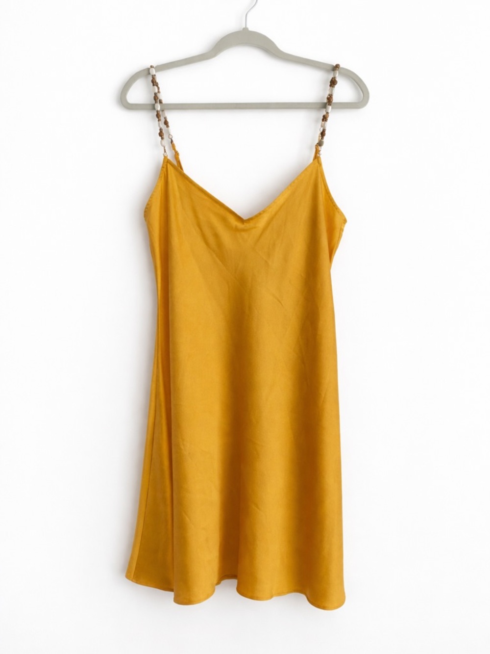 Gianni Bini Golden Yellow Satin Slip Dress- Euro Summer Large